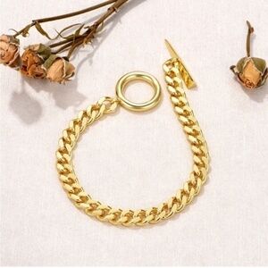 Gold 18k Gold Plated Toggle Chain Bracelet